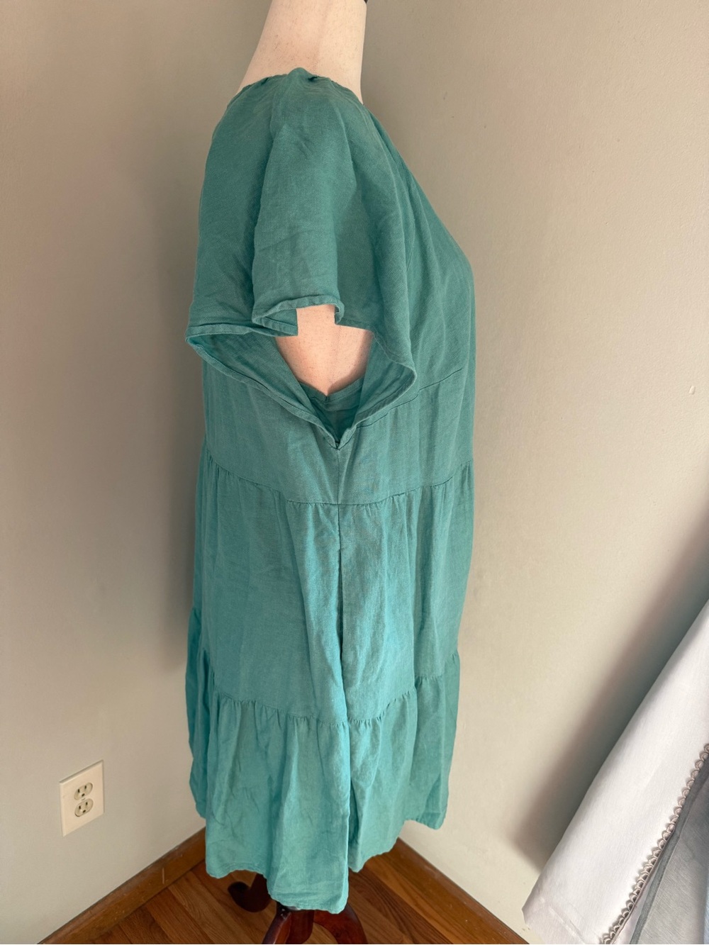 Universal Thread Teal V-Neck Tiered Mini Dress - Picture 4 of 7